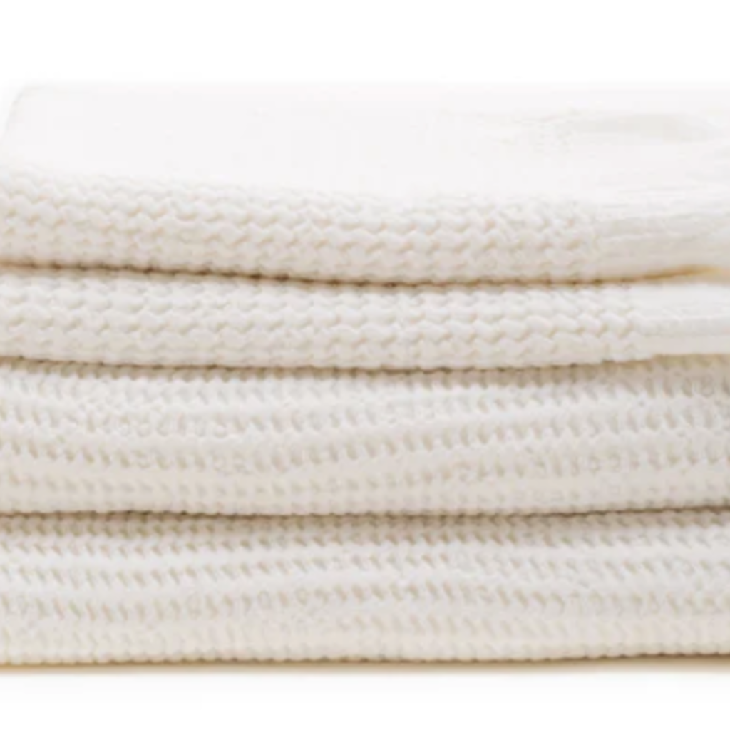 House No. 23 Ella Waffle Bath Towel - White