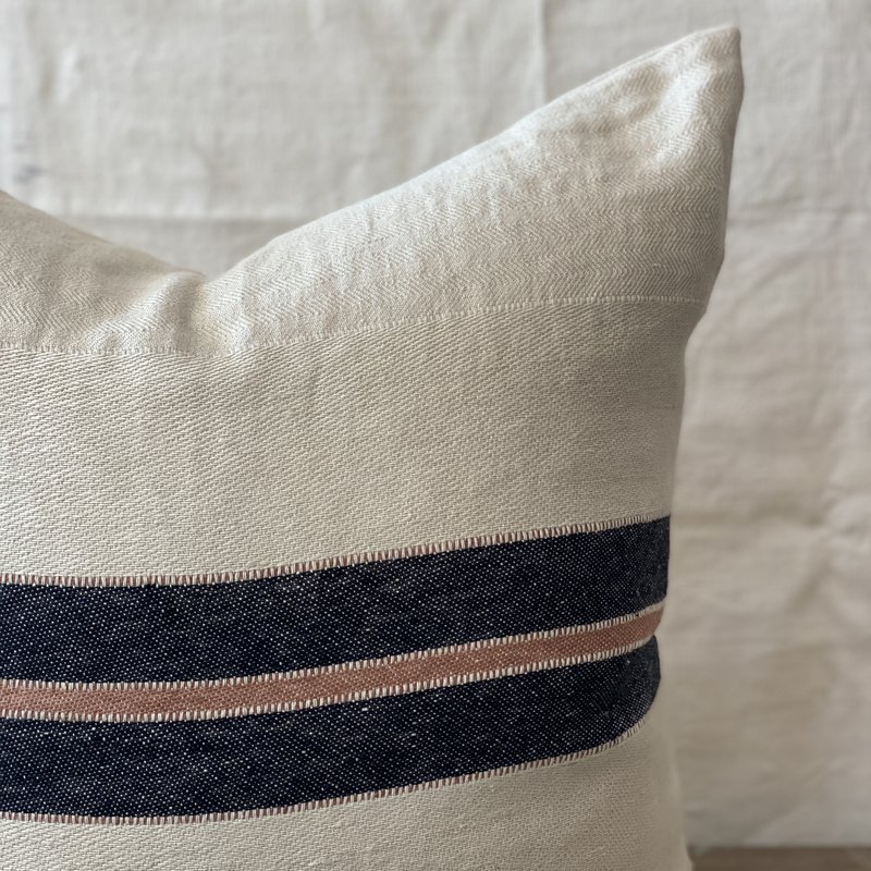 Patagonian Pillow, 25"x25" - Black Stripe