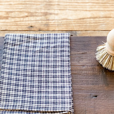 Fog Linen Kitchen Towel - Black Checkered