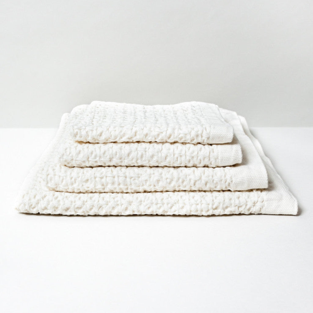 Lattice Linen Waffle Towel, Ivory