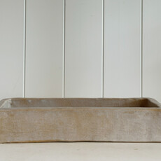 Thick Rectangle Tray - Matte Cement Glaze