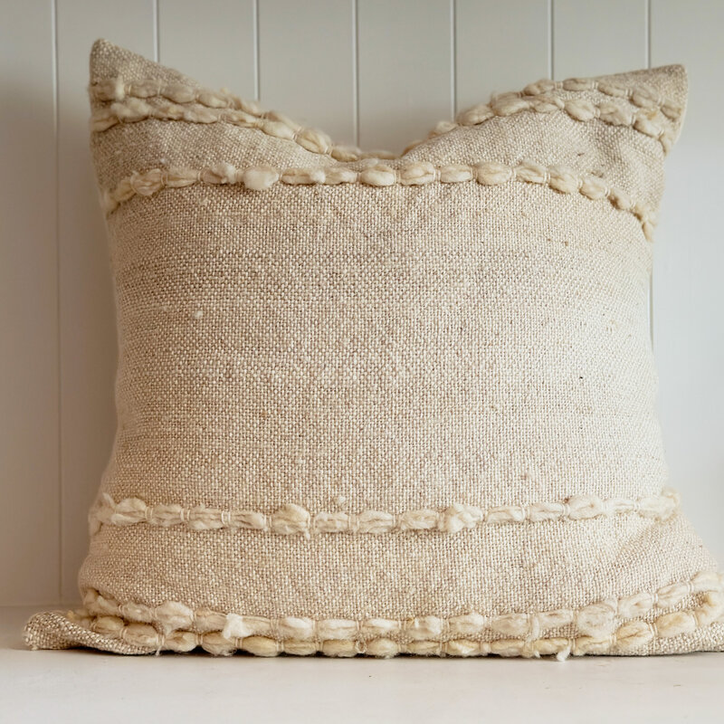 Andes Pillow 20" - Ivory on Ivory