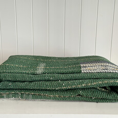 Vintage Recycled Sari Quilt - Green