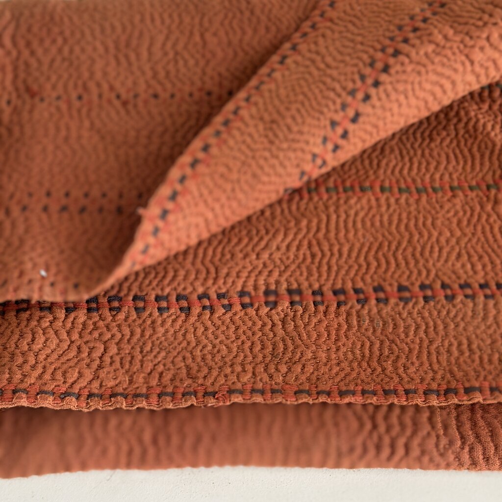 Vintage Recycled Sari Quilt - Rust