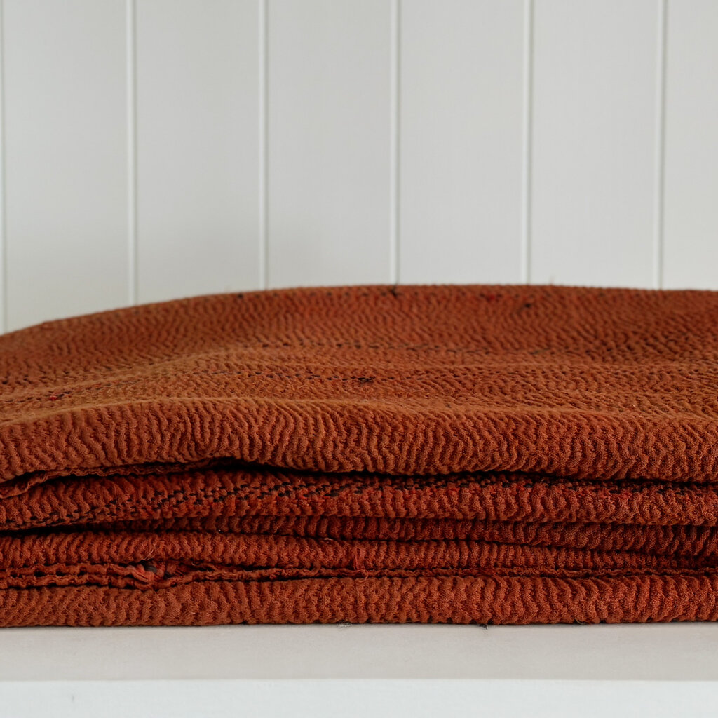 Vintage Recycled Sari Quilt - Rust