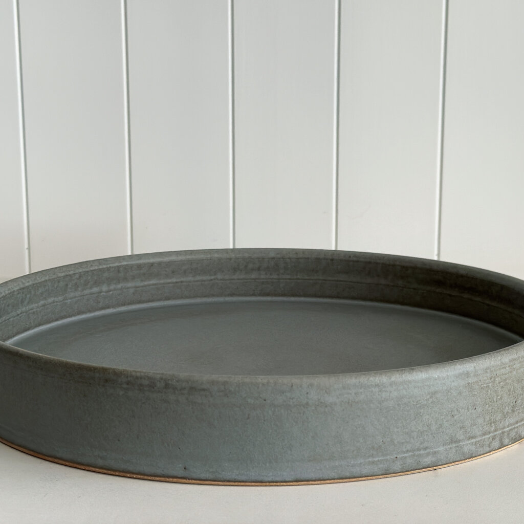 Sheldon Ceramics Farmhouse Coupe Tray, 13" - Desert Sage