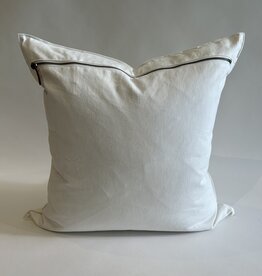 Adelene Simple Cloth 22" Sturdy Girl Pillow w/ Exposed Zipper - Stonewashed Snowfall