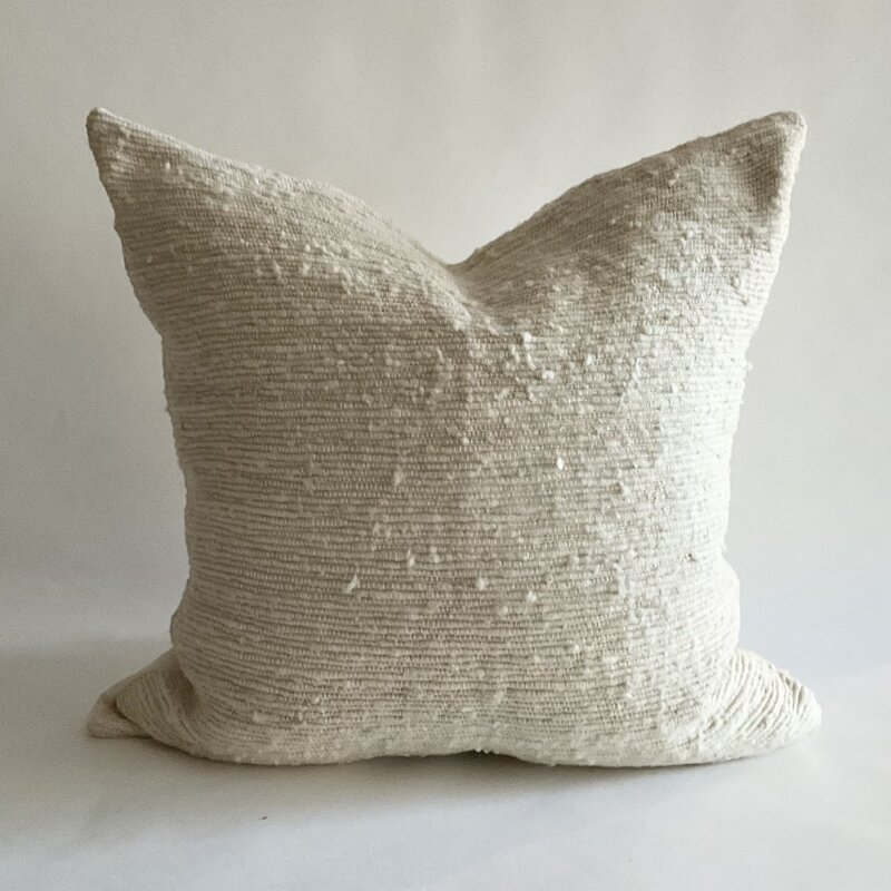 Ivory Chunky Wool Lumbar Pillow