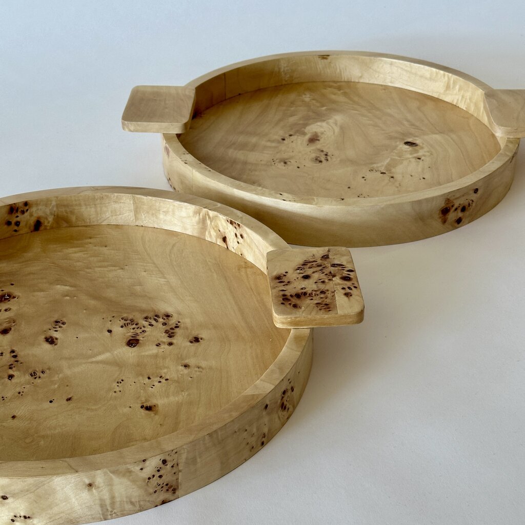 Uma Burl Wood Round Tray