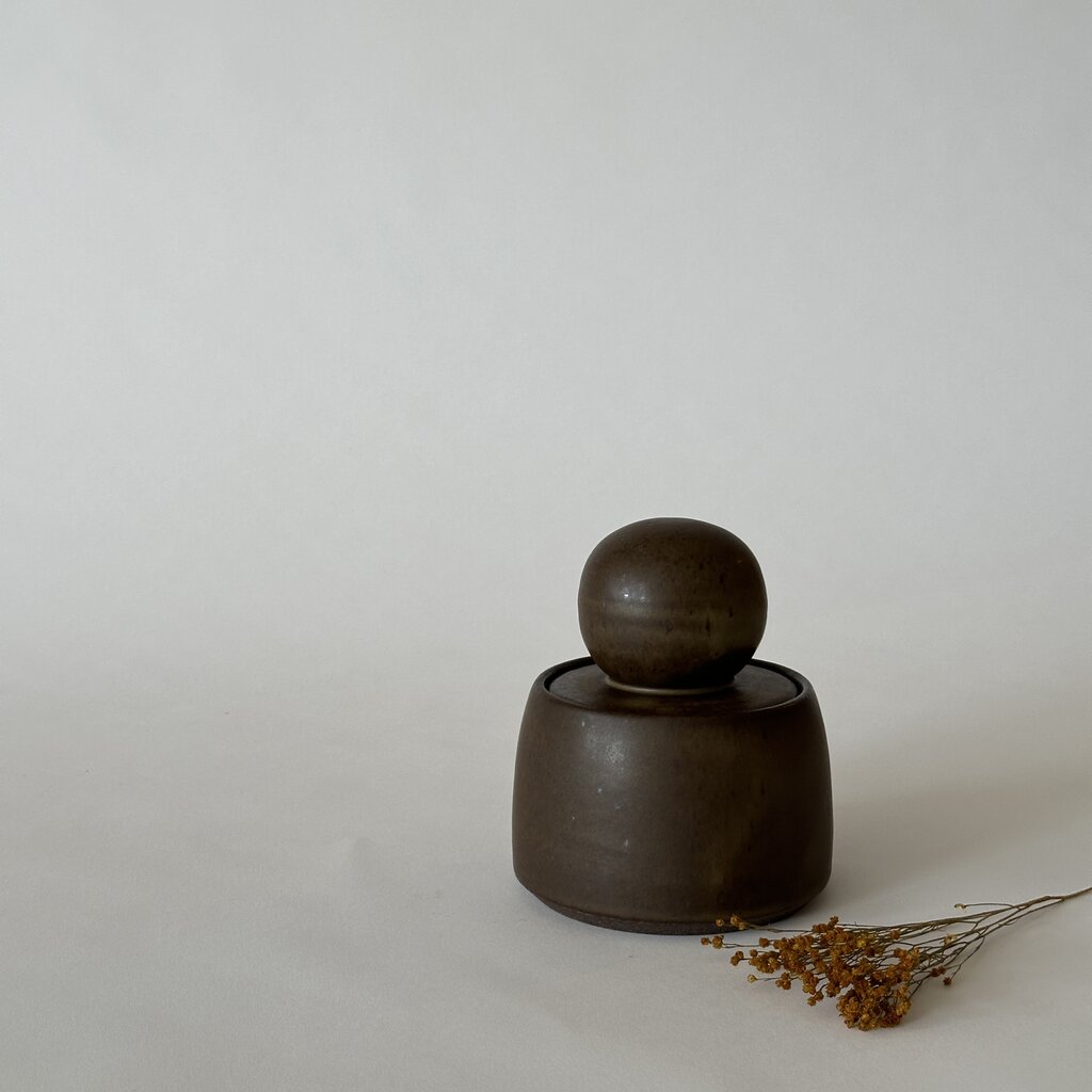 MH Ceramic Studio Stash Pot- Olive Green, Medium