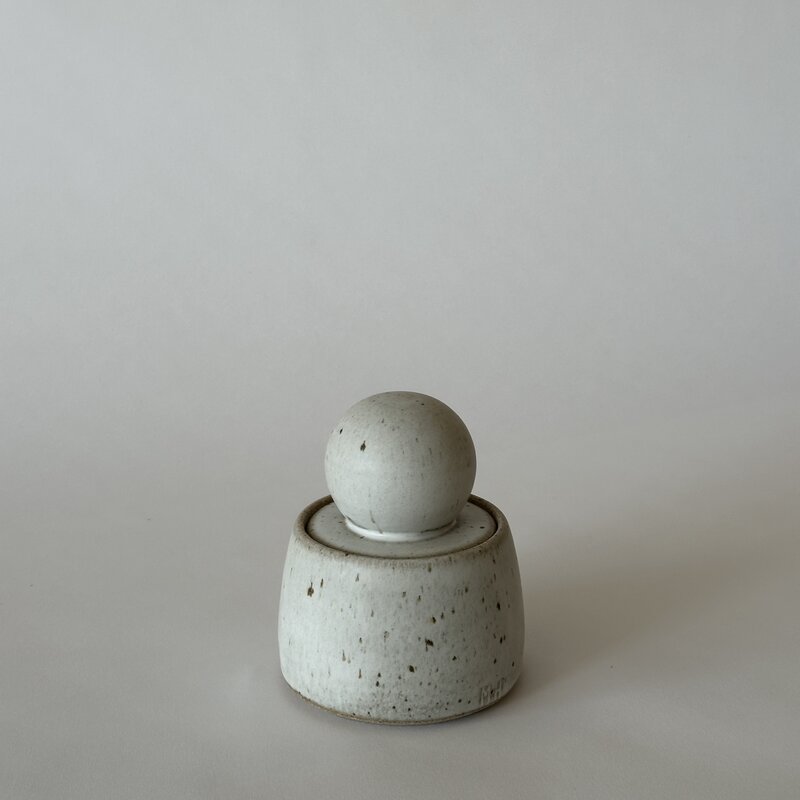 MH Ceramic Studio Stash Pot- Alabaster White, Medium