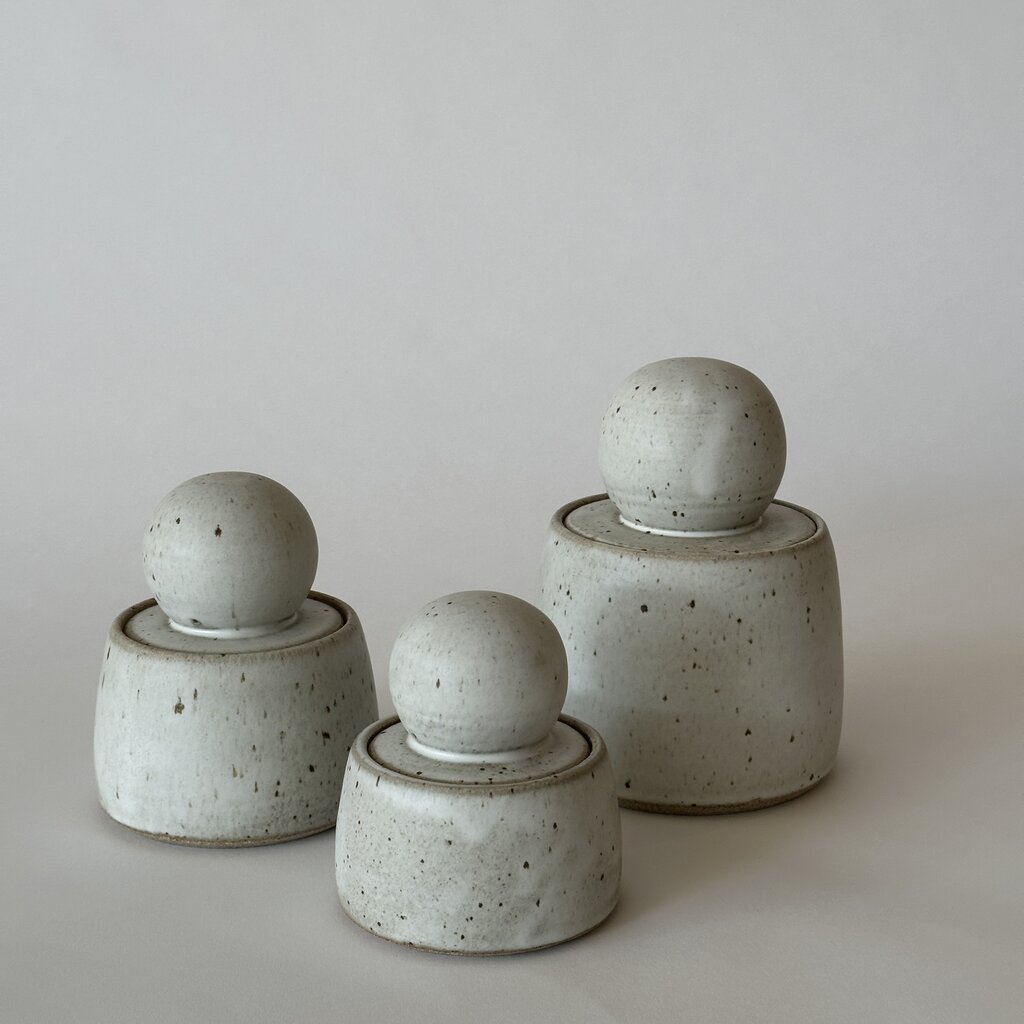 MH Ceramic Studio Stash Pot- Alabaster White, Medium