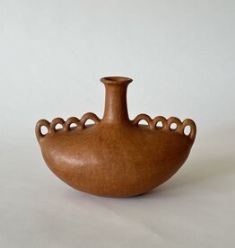 Oaxacan Clay Wide Vase with Small Mouth