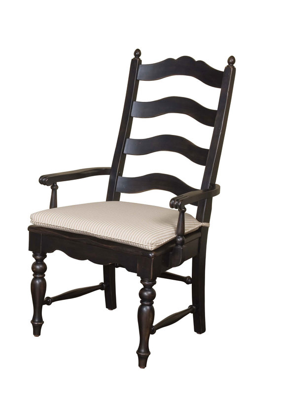 Kincaid Pine Black Ladderback Arm Chair