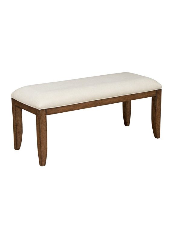 Kincaid Parson Upholstered Bench in Hewned Maple