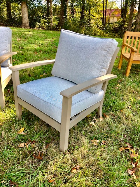 Hoang Co Gray Outdoor Chairs W 2, Ll Bean Outdoor Chair Cushions