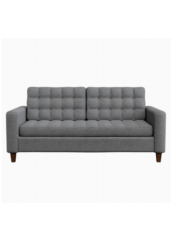 Malouf Thatcher Tufted Square Arm Sofa in Light Gray
