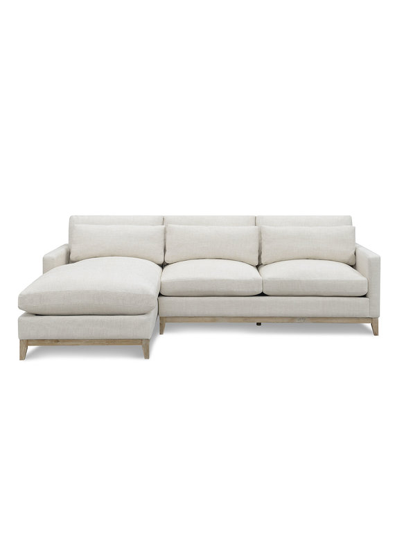 Salt Flat Hyde Left Arm Facing Chaise Sectional in Oat White