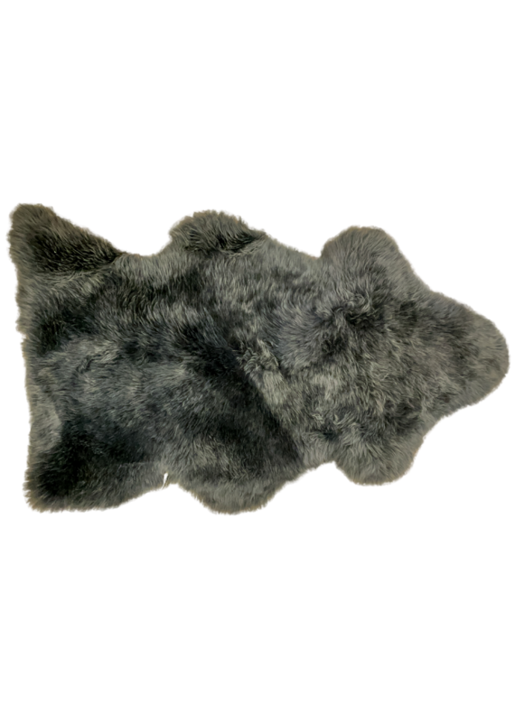 Chesterfield Leather Single Australian Sheepskin in Charcoal, Natural Backed