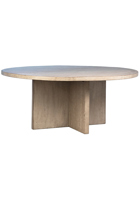 Dovetail Harley 72" Round Dining Table (Light Warm Wash)