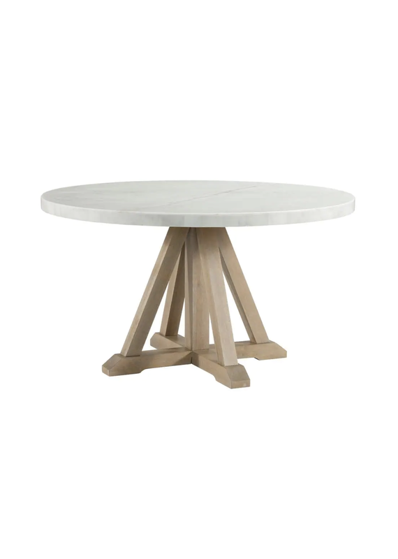 Elements Lakeview Round Marble Dining Table - White