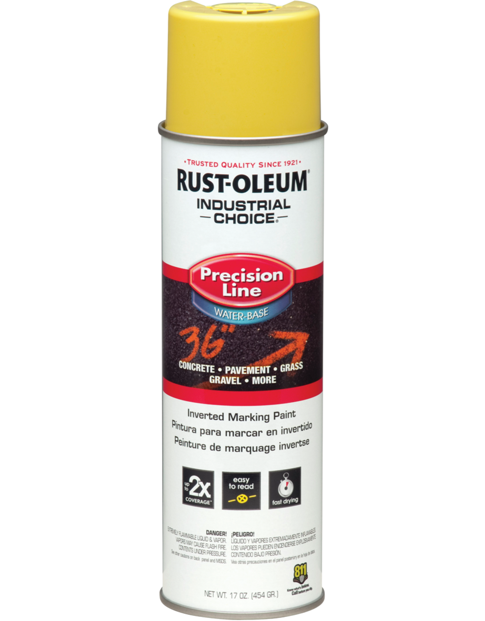 Rust-oleum RUST-OLEUM INDUSTRIAL CHOICE 203034 Marking Paint, Yellow, 20 fl-oz Aerosol Can