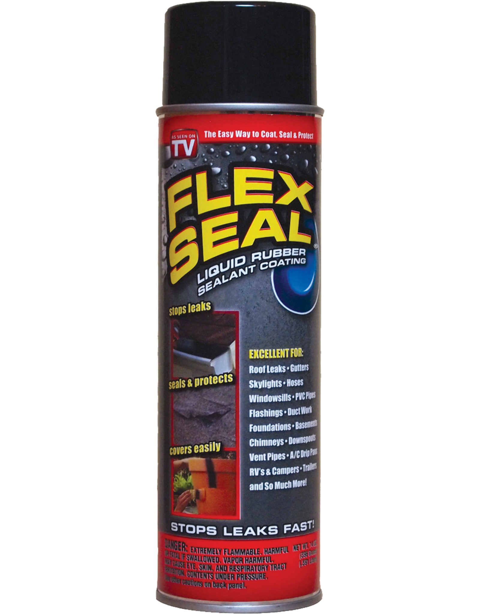 Flex Seal Flex Seal FSR20 Rubber Sealant Black, 14 oz Aerosol Can