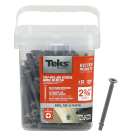 Teks Teks 21386 Self-Tapping Roofing Screw, #12 Thread, Fine, #3 Drive, Drill Point*