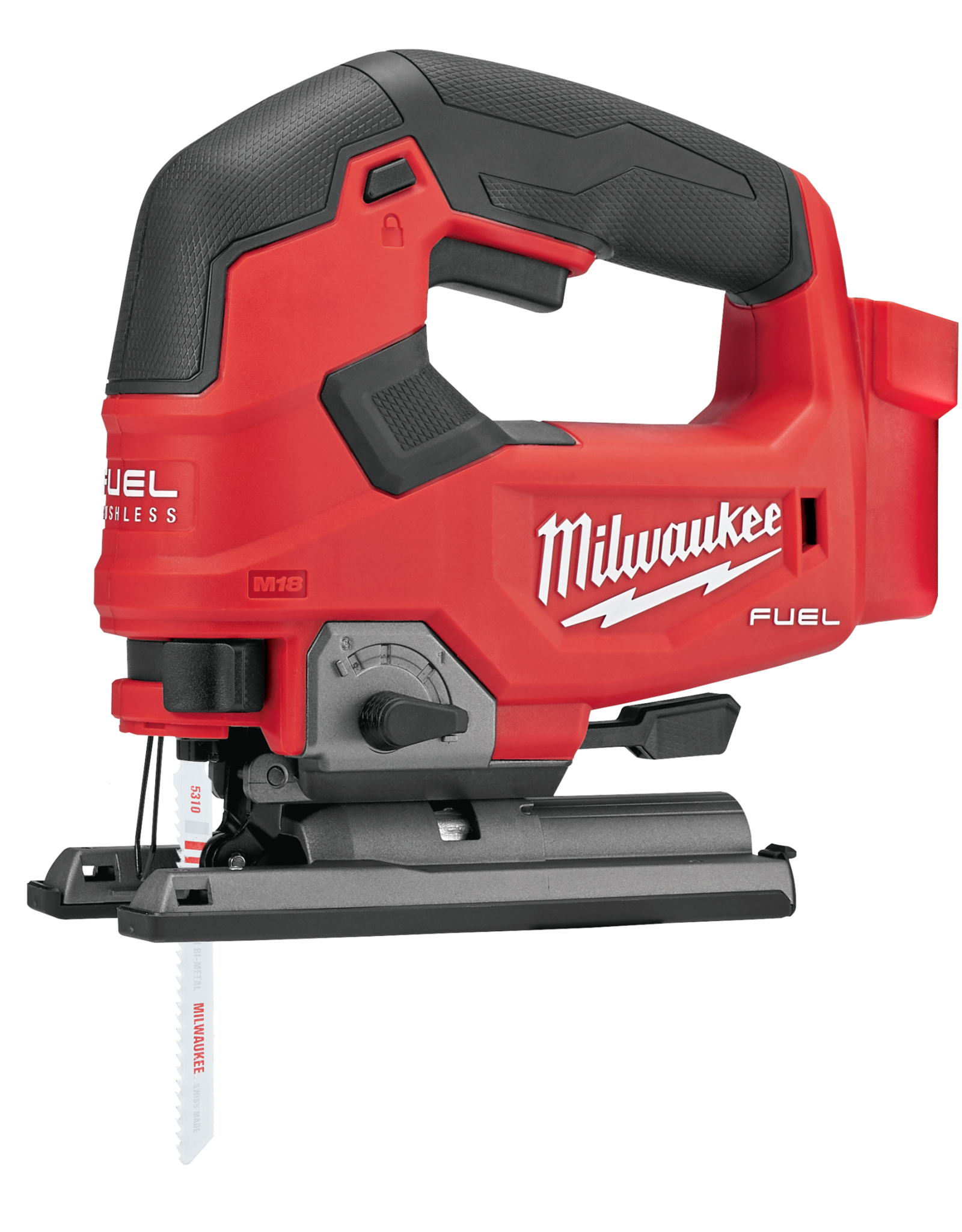 Milwaukee Milwaukee M18 FUEL 2737-20 Jig Saw, Bare Tool, 18 V Battery, Lithium-Ion Battery, 1 in L Stroke, Black/Red