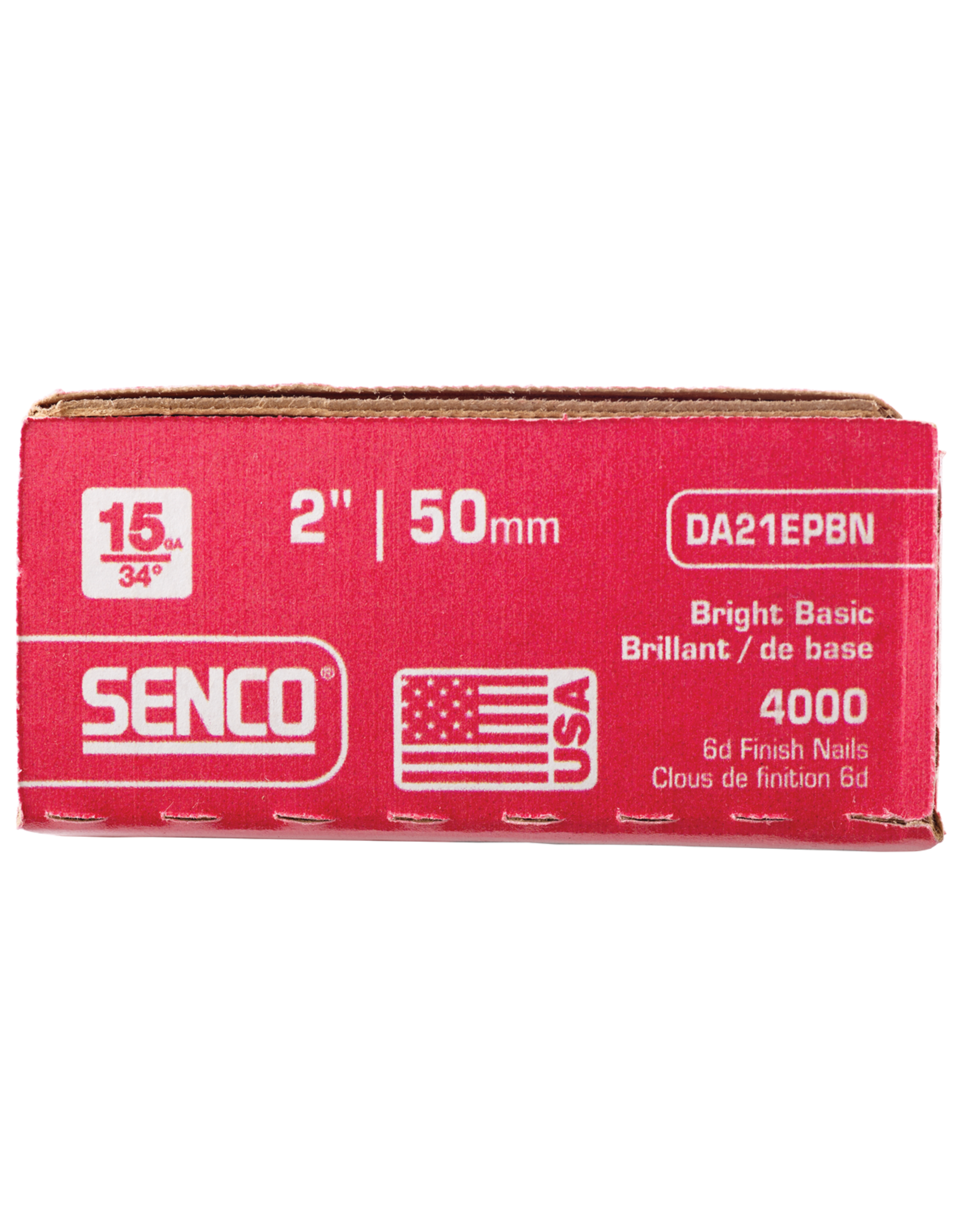 Senco SENCO DA21EPBN Finish Nail, 2 in L, 15 ga, Bright Basic