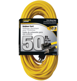 Powerzone Powerzone OR500830 Extension Cord, 12 AWG, Yellow Jacket, 50 ft L*