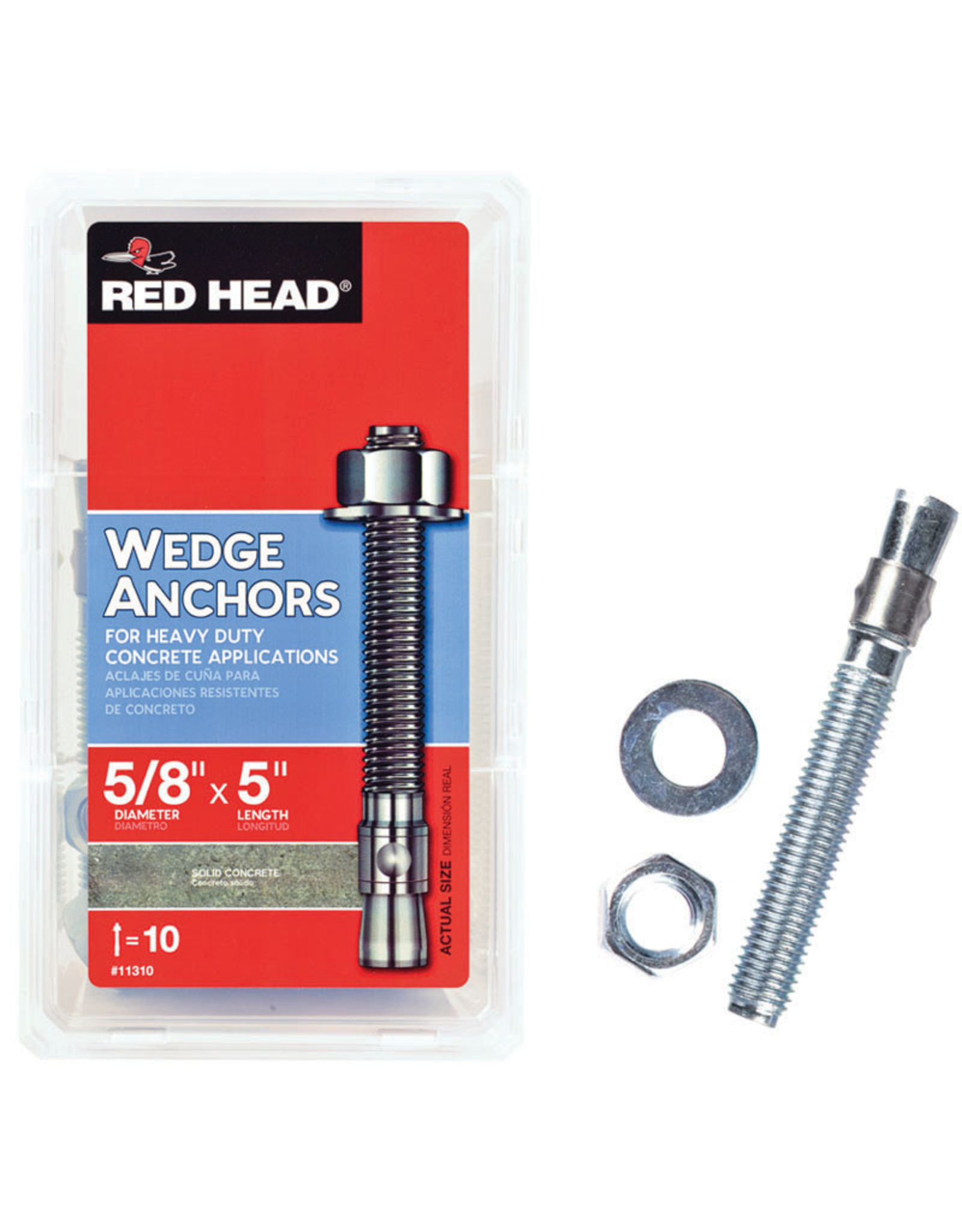 Red Head RED HEAD TRUBOLT 12310 Wedge Anchor, 5/8 in Dia*