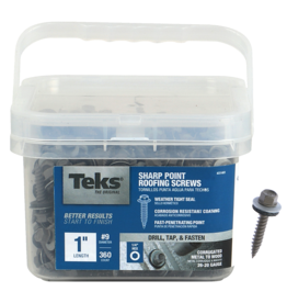 Teks Teks 21401 Self-Tapping Roofing Screw, #9 Thread, Sharp Point