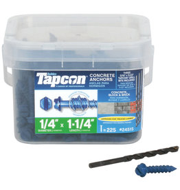 Tapcon Buildex Tapcon 24515 Concrete Screw Anchor, 1/4 in Drive*