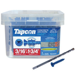 Tapcon Buildex Tapcon 24555 Concrete Screw Anchor, 3/16 in Drive*