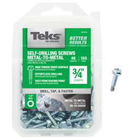 Teks Teks 21312 Self-Tapping Screw, #8 Thread, Coarse, 1/4 in Drive, Self-Drill Point