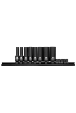 Irwin IRWIN 1877481 Impact Socket Rail Set, 3/8 in Drive, Square Drive, 6-Point, Black Oxide