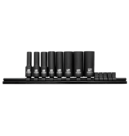 Irwin IRWIN 1877481 Impact Socket Rail Set, 3/8 in Drive, Square Drive, 6-Point, Black Oxide