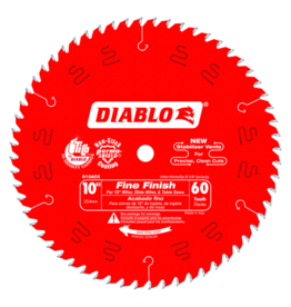 Diablo Diablo D1060X Circular Saw Blade, 10 in Dia, 5/8 in Arbor, 60-Teeth, Carbide Cutting Edge