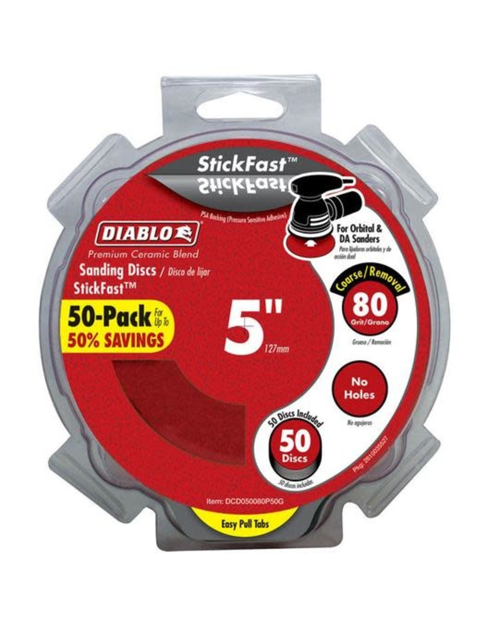 Diablo 5'' STICKFAST DISC 80G 50PK