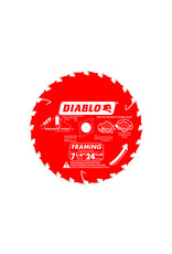 Diablo Diablo D0724A Circular Saw Blade, 7-1/4 in Dia, 5/8 in Arbor, 24-Teeth, Carbide Cutting Edge