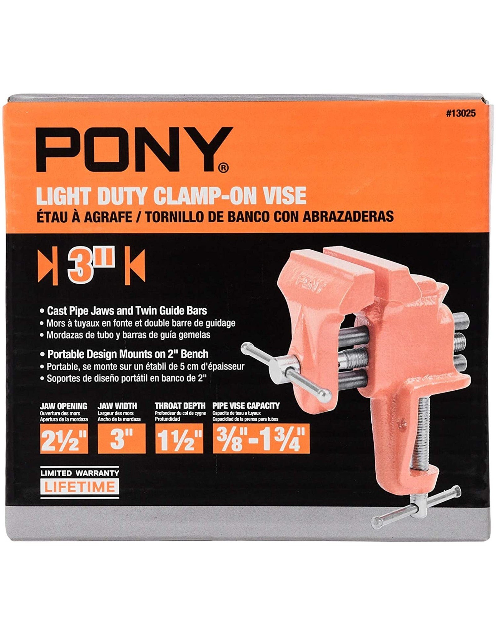 Pony Jorgensen Pony 13025 3-Inch Light Duty Clamp On Vise