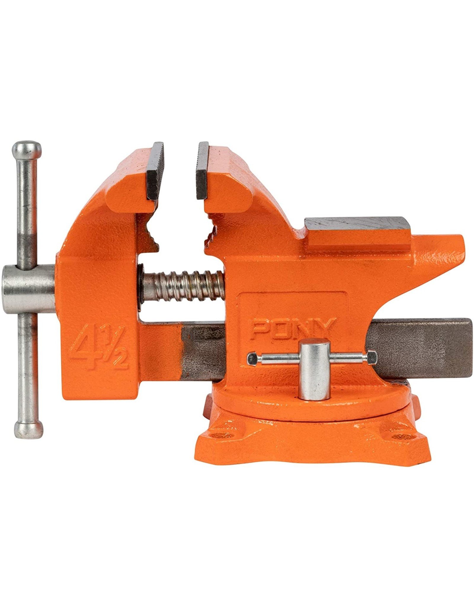 Pony Jorgensen Pony Tools 24545 4-1/2in. Light Duty Bench Vise with Swivel Base, Orange