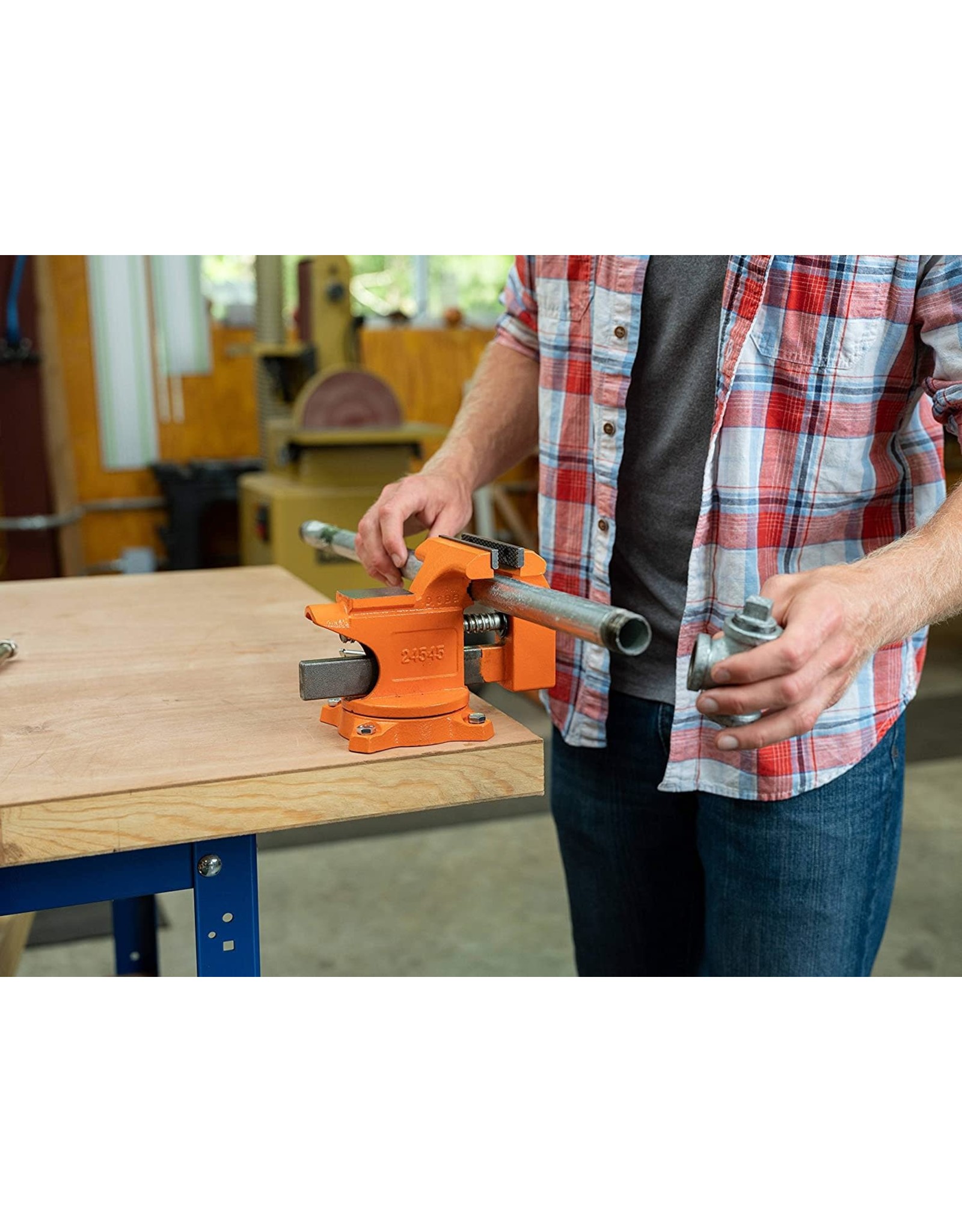 Pony Jorgensen Pony Tools 24545 4-1/2in. Light Duty Bench Vise with Swivel Base, Orange