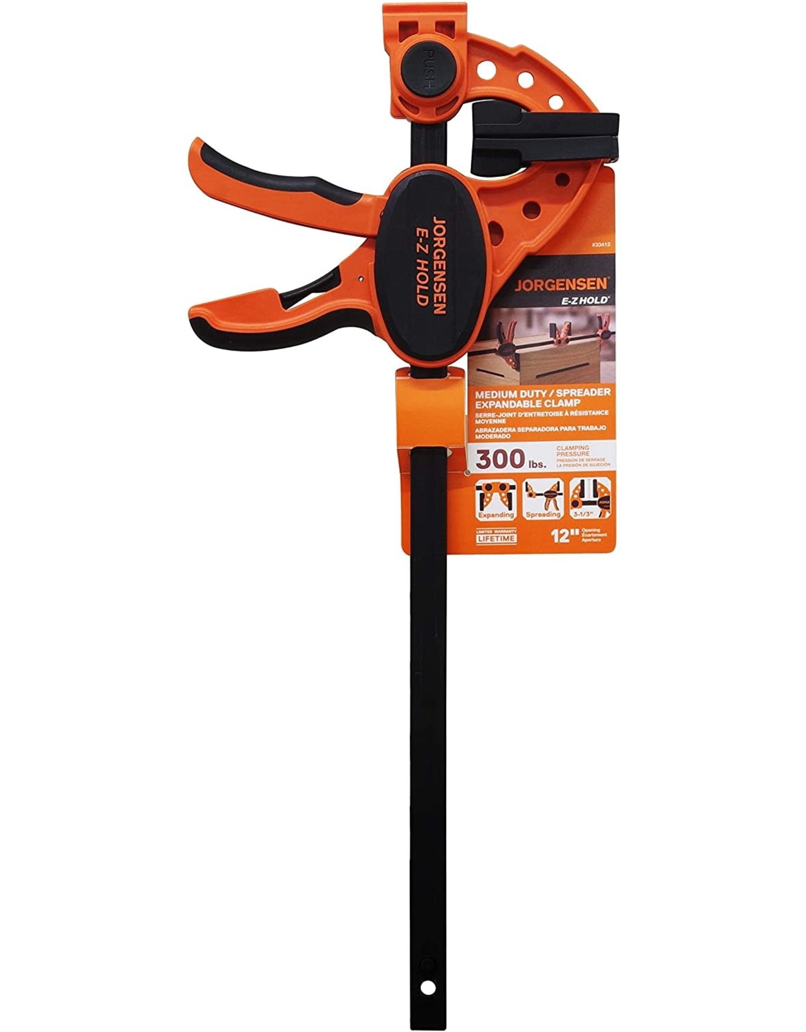 Pony Jorgensen Pony Jorgensen 33412 ISD-3 12-Inch One-Handed Clamp, Orange