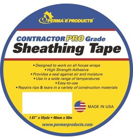 Perma R Products PERMA R PRODUCTS Contractor Pro Grade 18755 Sheathing Tape, 50 m L, 48 mm W, Polypropylene Backing, White