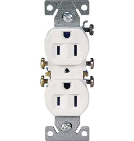 Eaton Eaton Wiring Devices 270W Duplex Receptacle, 2-Pole, 15 A, 125 V, Push-in, Side Wiring, NEMA: 5-15R, White*