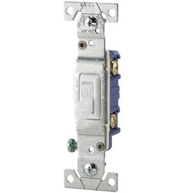 Eaton Eaton Wiring Devices 1301-7W Toggle Switch, 15 A, 120 V, Polycarbonate Housing Material, White*