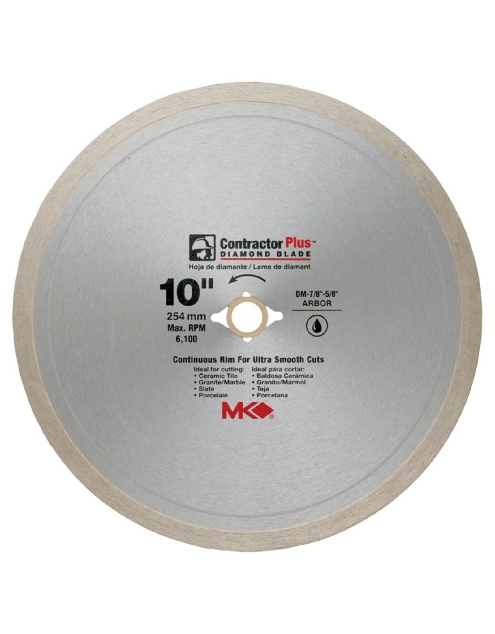 MK MK 167010 Circular Saw Blade, 10 in Dia, 5/8 in Arbor, Diamond Cutting Edge*