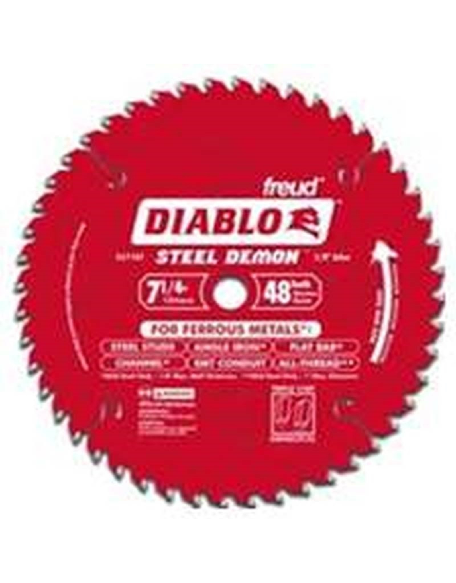 Diablo Diablo Steel Demon D0748CFA Circular Saw Blade, 7-1/4 in Dia, 5/8 in Arbor, 48-Teeth, Cermet Cutting Edge